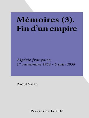 cover image of Mémoires (3). Fin d'un empire